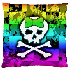 Rainbow Skull Standard Flano Cushion Case (Two Sides) from ArtsNow.com Back