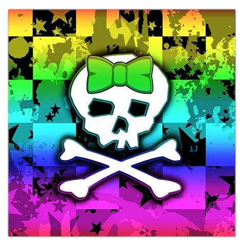 Rainbow Skull Large Satin Scarf (Square) from ArtsNow.com Front