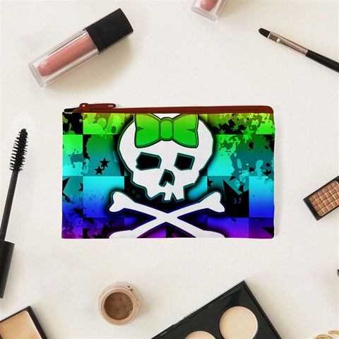 Rainbow Skull Cosmetic Bag (XS) from ArtsNow.com Front