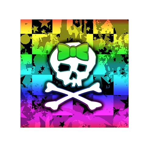 Rainbow Skull Small Satin Scarf (Square) from ArtsNow.com Front