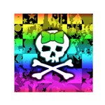 Rainbow Skull Small Satin Scarf (Square)