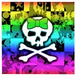 Rainbow Skull Wooden Puzzle Square