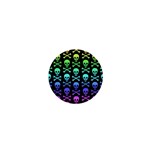 Rainbow Skull and Crossbones  1  Mini Button
