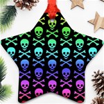Rainbow Skull and Crossbones  Ornament (Star)