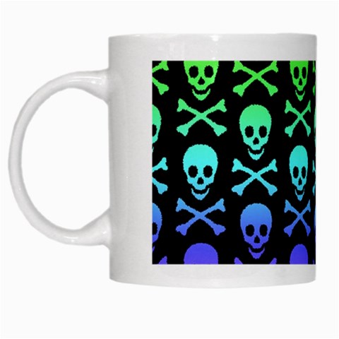 Rainbow Skull and Crossbones  White Mug from ArtsNow.com Left
