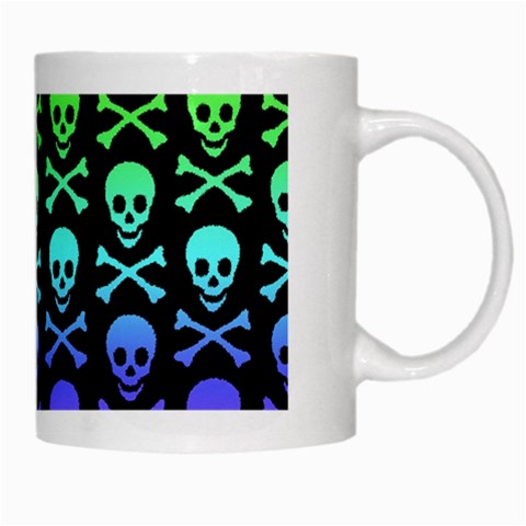 Rainbow Skull and Crossbones  White Mug from ArtsNow.com Right
