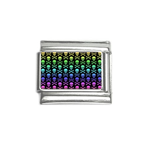 Rainbow Skull and Crossbones  Italian Charm (9mm) from ArtsNow.com Front