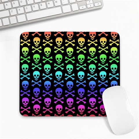 Rainbow Skull and Crossbones  Large Mousepad from ArtsNow.com Front