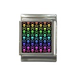 Rainbow Skull and Crossbones  Italian Charm (13mm)
