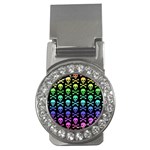 Rainbow Skull and Crossbones  Money Clip (CZ)