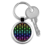 Rainbow Skull and Crossbones  Key Chain (Round)