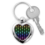 Rainbow Skull and Crossbones  Key Chain (Heart)