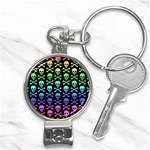 Rainbow Skull and Crossbones  Nail Clippers Key Chain