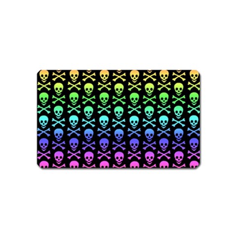 Rainbow Skull and Crossbones  Magnet (Name Card) from ArtsNow.com Front