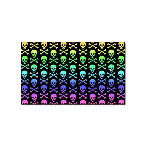 Rainbow Skull and Crossbones  Sticker Rectangular (100 pack) from ArtsNow.com Front