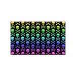 Rainbow Skull and Crossbones  Sticker Rectangular (100 pack)