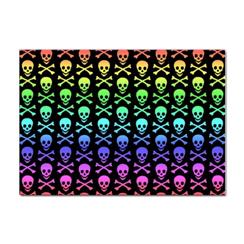 Rainbow Skull and Crossbones  Sticker A4 (10 pack) from ArtsNow.com Front