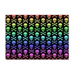 Rainbow Skull and Crossbones  Sticker A4 (100 pack)