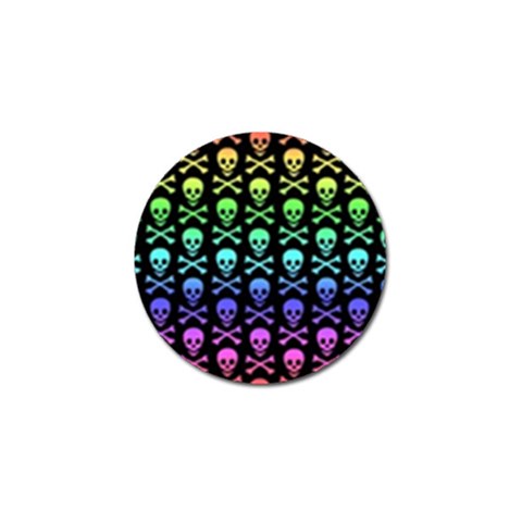 Rainbow Skull and Crossbones  Golf Ball Marker (10 pack) from ArtsNow.com Front