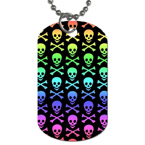 Rainbow Skull and Crossbones  Dog Tag (Two Sides) from ArtsNow.com Front