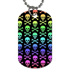 Rainbow Skull and Crossbones  Dog Tag (Two Sides) from ArtsNow.com Back