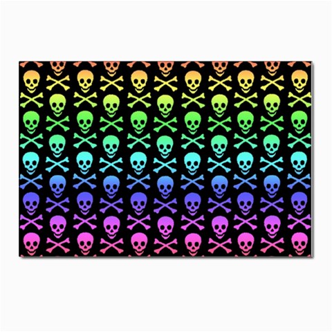 Rainbow Skull and Crossbones  Postcard 4 x 6  (Pkg of 10) from ArtsNow.com Front
