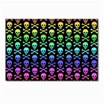 Rainbow Skull and Crossbones  Postcard 4 x 6  (Pkg of 10)
