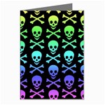 Rainbow Skull and Crossbones  Greeting Cards (Pkg of 8)