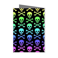 Rainbow Skull and Crossbones  Mini Greeting Cards (Pkg of 8) from ArtsNow.com Left