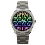 Rainbow Skull and Crossbones  Sport Metal Watch