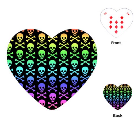 Rainbow Skull and Crossbones  Playing Cards Single Design (Heart) from ArtsNow.com Front