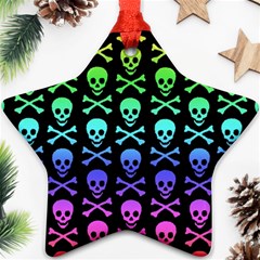 Rainbow Skull and Crossbones  Star Ornament (Two Sides) from ArtsNow.com Back