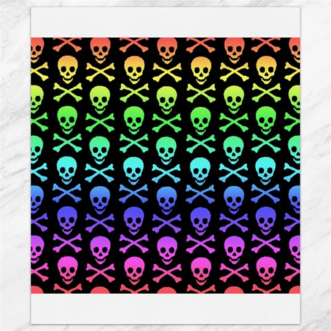 Rainbow Skull and Crossbones  Canvas 8  x 10  from ArtsNow.com 8.15 x9.66  Canvas - 1