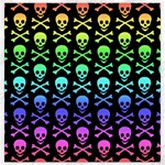 Rainbow Skull and Crossbones  Canvas 12  x 12 
