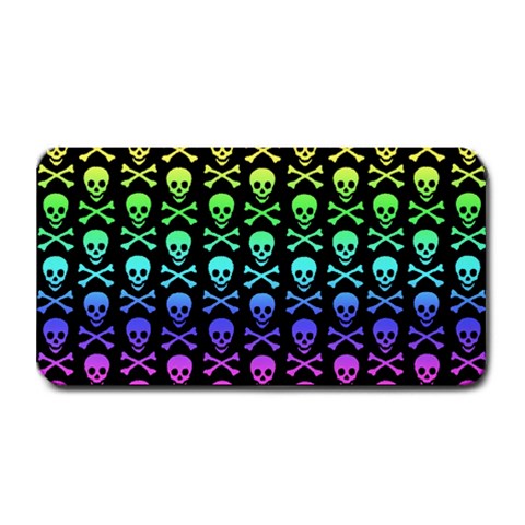 Rainbow Skull and Crossbones  Medium Bar Mat from ArtsNow.com 16 x8.5  Bar Mat
