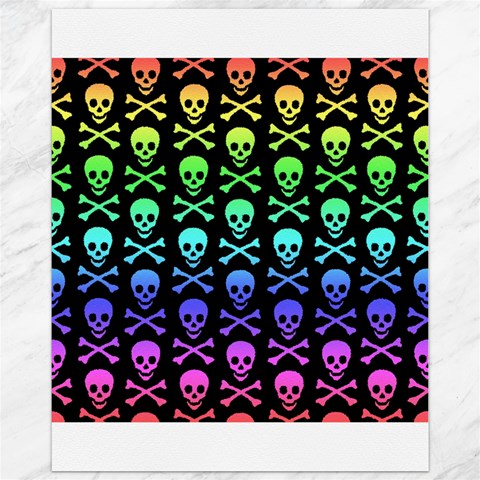 Rainbow Skull and Crossbones  Canvas 11  x 14  from ArtsNow.com 10.95 x13.48  Canvas - 1