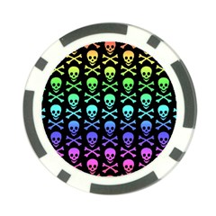 Rainbow Skull and Crossbones  Poker Chip Card Guard from ArtsNow.com Front