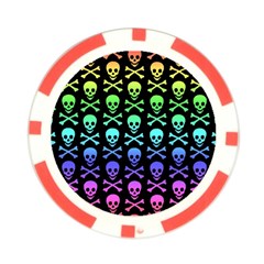 Rainbow Skull and Crossbones  Poker Chip Card Guard from ArtsNow.com Back