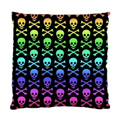Rainbow Skull and Crossbones  Standard Cushion Case (Two Sides) from ArtsNow.com Front