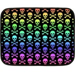 Rainbow Skull and Crossbones  Double Sided Fleece Blanket (Mini)