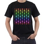 Rainbow Skull and Crossbones  Men s T-Shirt (Black)