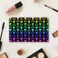 Rainbow Skull and Crossbones  Cosmetic Bag (Medium) from ArtsNow.com Back