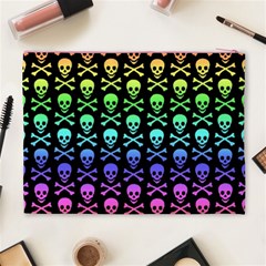 Rainbow Skull and Crossbones  Cosmetic Bag (XL) from ArtsNow.com Back