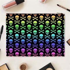 Rainbow Skull and Crossbones  Cosmetic Bag (XL) from ArtsNow.com Back