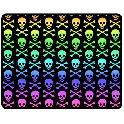 Rainbow Skull and Crossbones  Fleece Blanket (Medium) from ArtsNow.com 60 x50  Blanket Front