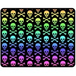 Rainbow Skull and Crossbones  Fleece Blanket (Medium)