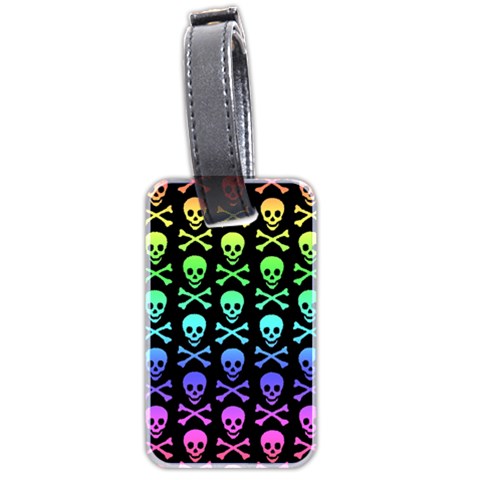 Rainbow Skull and Crossbones  Luggage Tag (two sides) from ArtsNow.com Front