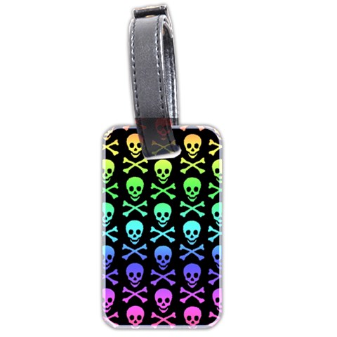 Rainbow Skull and Crossbones  Luggage Tag (two sides) from ArtsNow.com Back