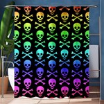 Rainbow Skull and Crossbones  Shower Curtain 60  x 72  (Medium)