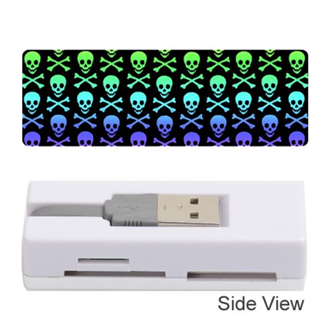 Rainbow Skull and Crossbones  Memory Card Reader (Stick) from ArtsNow.com Front